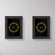Circle-Style Decorative with Text Set-Framed