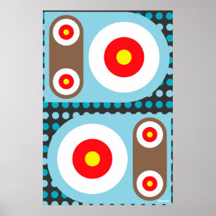 Circle Target Robot-knappar Poster
