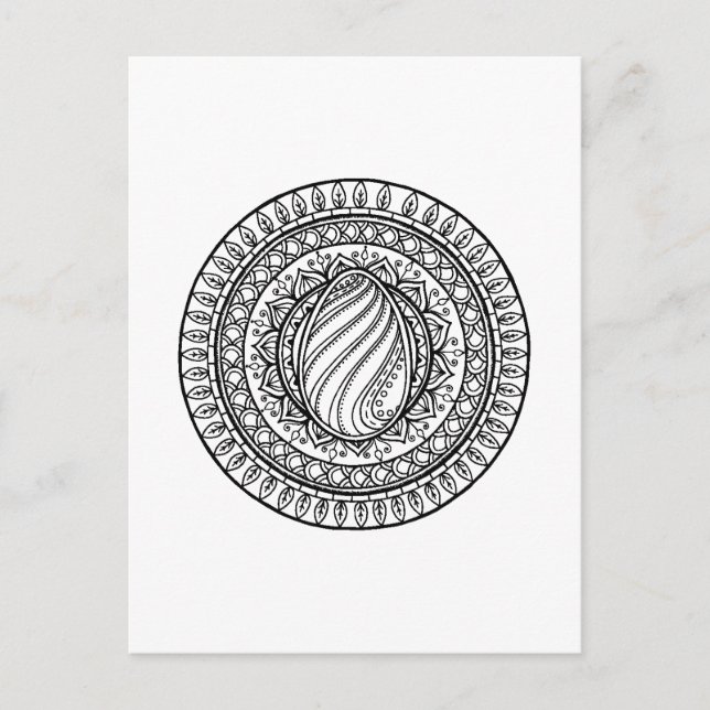 Circle Tribal Doodle Vykort (Framsida)