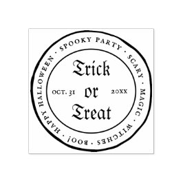 Circle Trick or Treat Halloween Vintage Stämpel