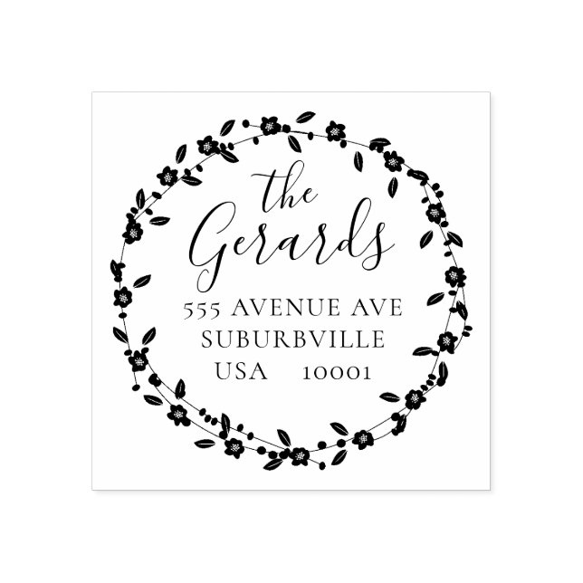 Circle WAN Family Anpassningsbar Adress Rubber Fri Stämpel (Tryck)