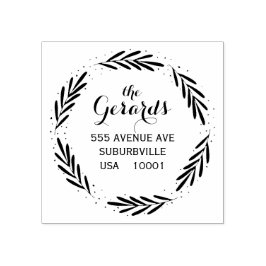 Circle WAN Grenar Anpassningsbar Rubber Frimärke Stämpel