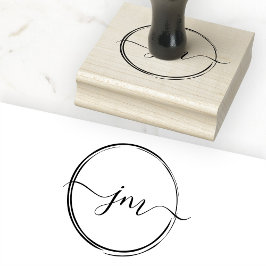 CircleArt,Monogram, Handskrift Frimärke Stämpel