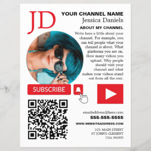Circled Photo & QR Code, Youtube - Vlogger Reklamblad