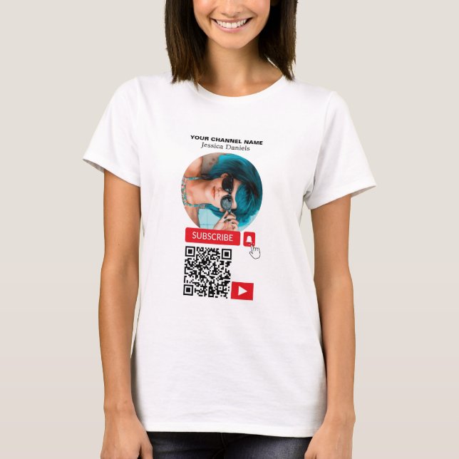 Circled Photo & QR Code, Youtube - Vlogger T Shirt (Framsida)
