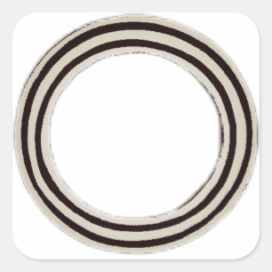 Circled Ring Sticker Fyrkantigt Klistermärke
