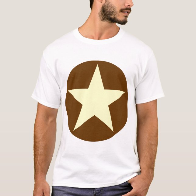 Circled Star - Cream med Brown T-shirt (Framsida)