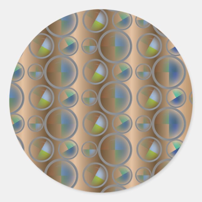 Circles-Abstrakt Runt Klistermärke (Framsida)