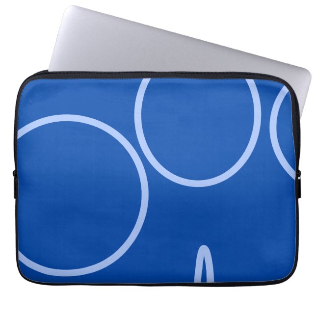 Circles and Loop on Blue Laptop Fodral (Framsidan)