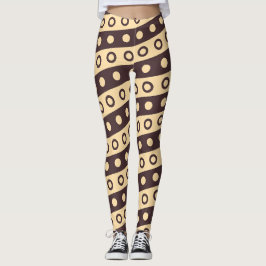 Circles Beige Chocolate Minimal Mönster Leggings