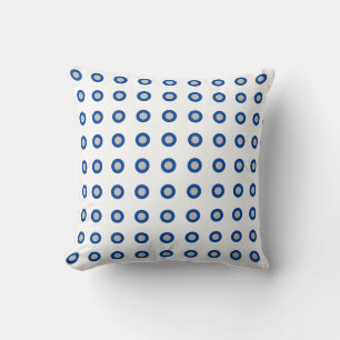 Circles Gult Blue Polka dots Mönster White 2021 Kudde