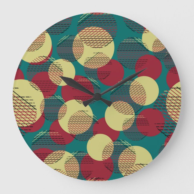 Circles Linjer: Abstrakt Seamless Mönster Stor Klocka (Framsida)