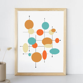 Circles Mid Century Modern Styled Poster