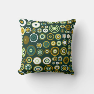 Circles Mode Retro Mönster Art Design Abstrakt Kudde