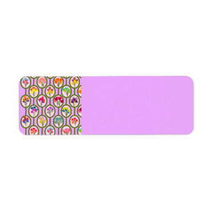 Circles of Flowers Return Address Label Returadress Etikett
