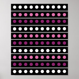 Circles Rand White Rosa Lila Black Background Poster