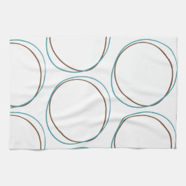 Circles Turcos & Brown hand plockade minimum Boho Kökshandduk