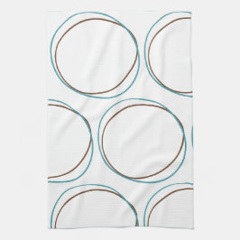 Circles Turcos & Brown hand plockade minimum Boho Kökshandduk