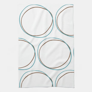 Circles Turcos & Brown hand plockade minimum Boho Kökshandduk