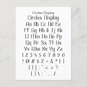 Circles Visning - Zazzle Font Sampler Lakan Vykort