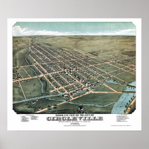 Circleville, OH, Panoramic Karta - 1876 Poster