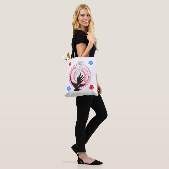 Circling Swan Love Romantic Fantasy Art Tote Tygkasse (På modell)