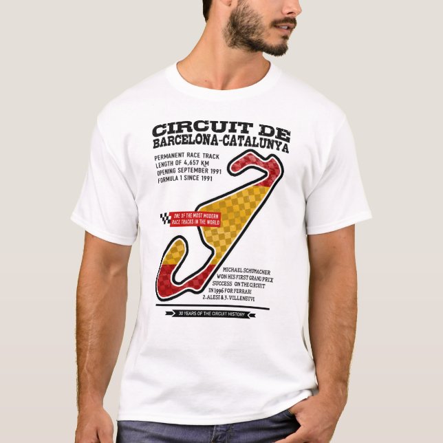 Circuit Barcelona-Catalunya Race Track T Shirt (Framsida)