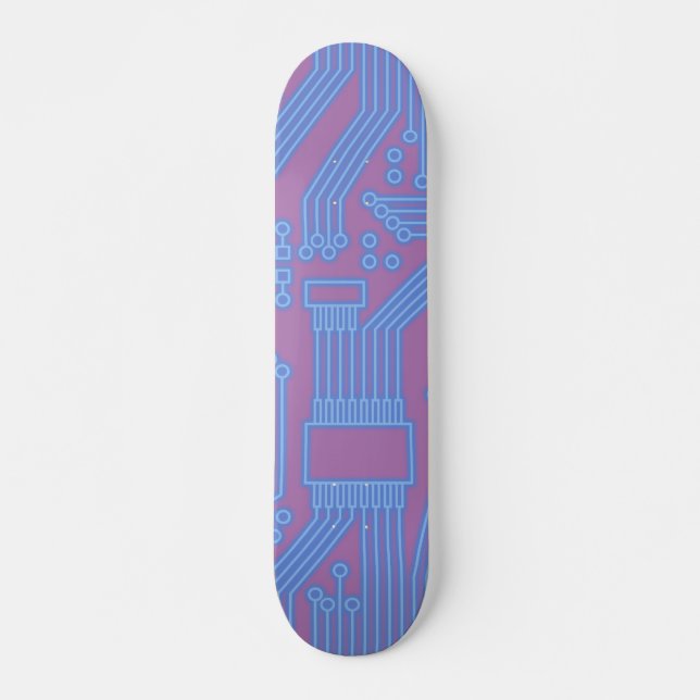 Circuit Board Blue Mini Skateboard Bräda 18,5 Cm (Framsida)