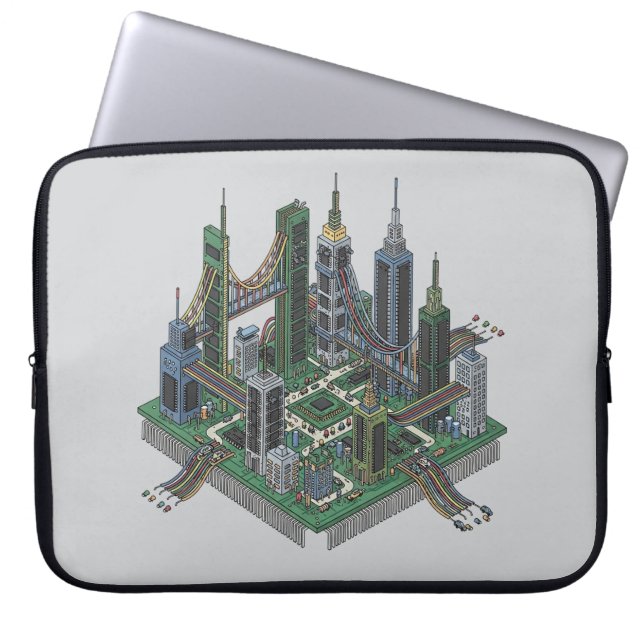 Circuit Board City Chip Futuristiska City Fodral (Framsidan)