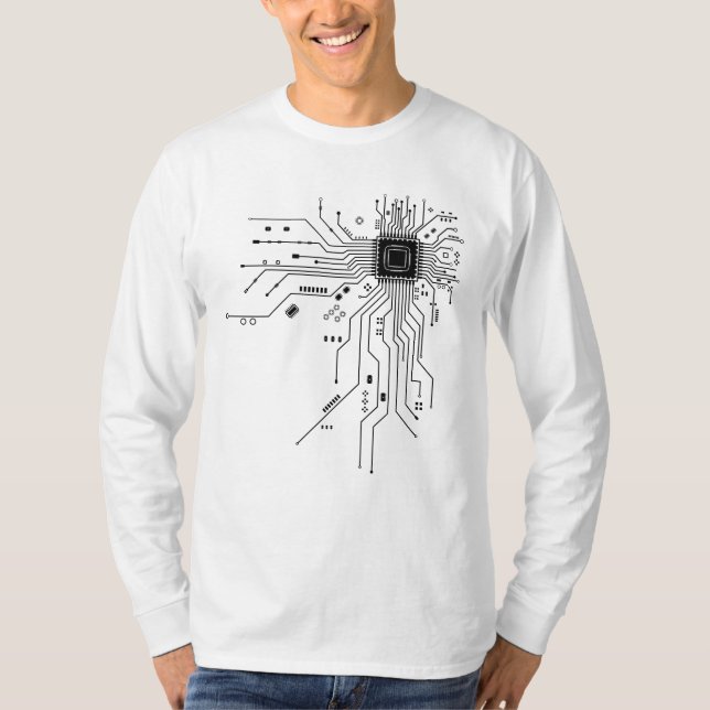 Circuit Board Computer Science Ingenjör Cpu Chip T Shirt (Framsida)