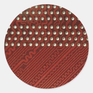 Circuit Board Round Sticker Runt Klistermärke
