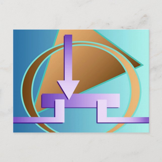 "Circuit Diagram" digital grafik, turkos Vykort (Framsida)