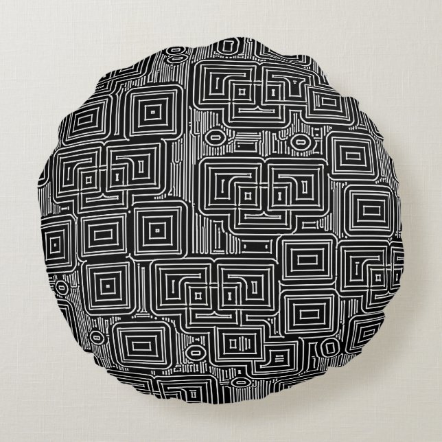 Circuit Maze Rund Kudde (Baksidan)