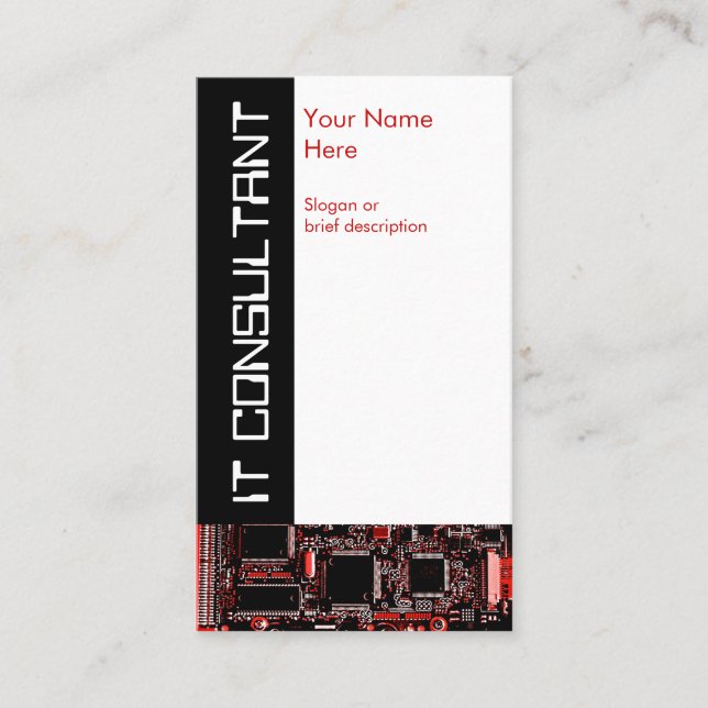 Circuit Red 2 "IT Consultant"-affärskort Visitkort (Framsida)