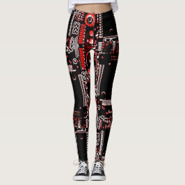 Circuit Red 2 över hela baljväxter Leggings