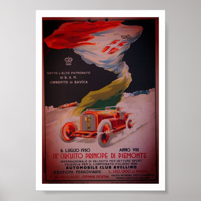 Circuito Avellino - Vintage affisch från 1930 (Framsidan)