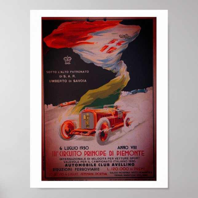 Circuito Avellino - Vintage affisch från 1930 (Framsidan)