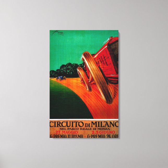 Circuito Di Milano Vintage Poster Europe Canvastryck (Framsida)