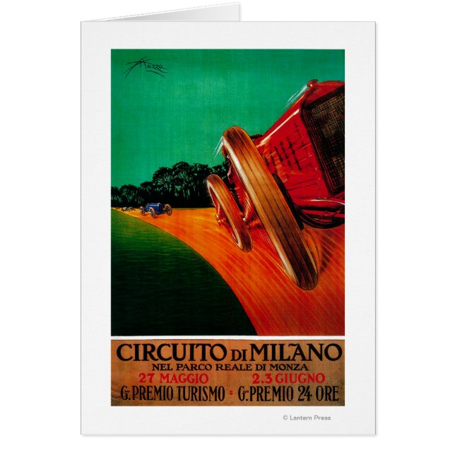 Circuito Di Milano Vintage Poster Europe Hälsningskort (Framsidan)