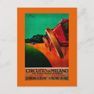 Circuito Di Milano Vintage Poster Europe Vykort