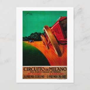Circuito Di Milano Vintage Poster Europe Vykort