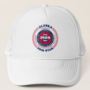 Circular Alaska State Patriotic Truckerkeps