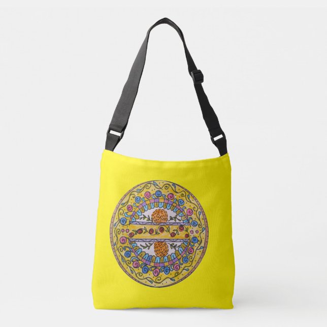 Circular Blommigt Design Kor Body Bag Bag Axelväska (Framsida)