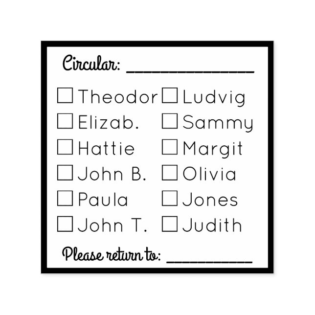 Circular Brev-mall 12 Personer Självfärgande Stämpel (Design)