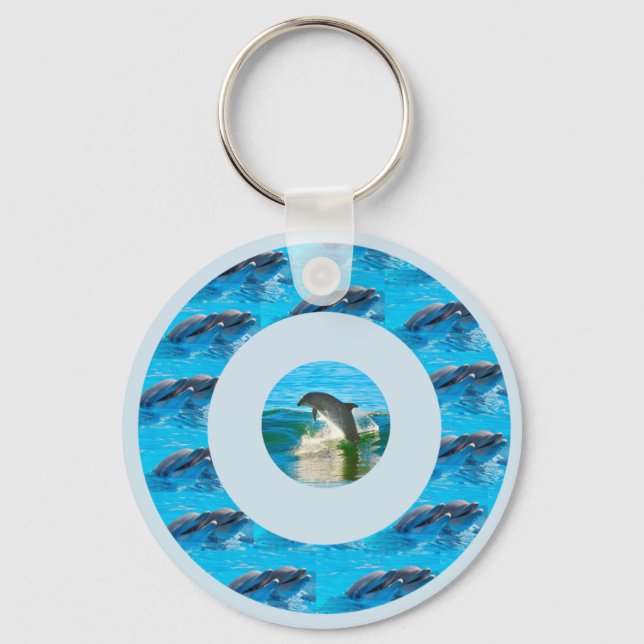 Circular Dolphin Mönster. Nyckelring (Framsida)