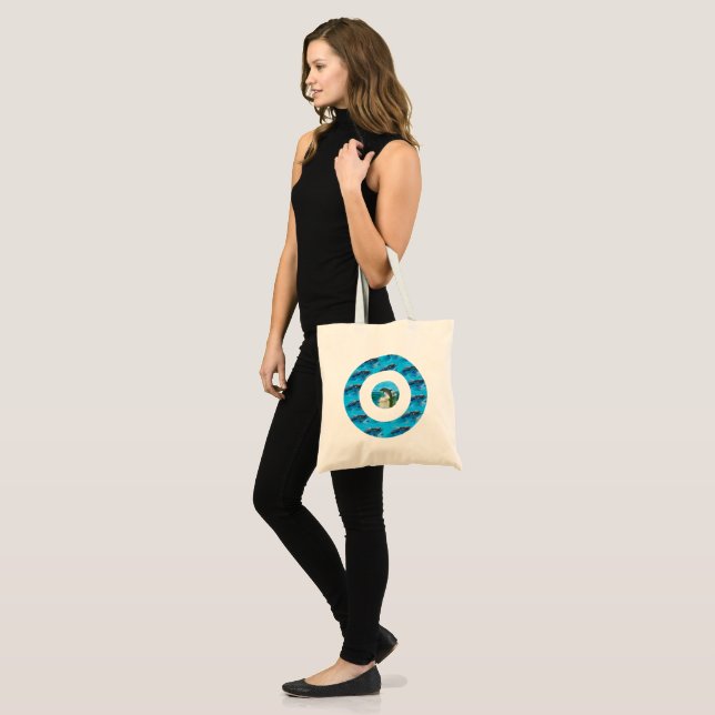 Circular Dolphin Mönster, Totebag Tygkasse (Fram (modell))