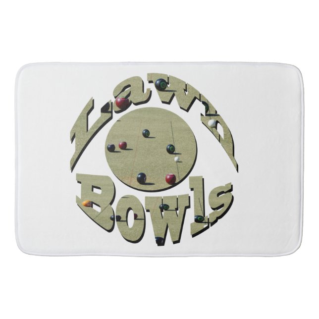 Circular Gräsmatta Bowls Namn Design. Badrumsmatta (Framsidan)