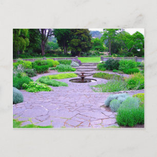 Circular Herb Garden with Fontän, Dunedin, NZ Vykort