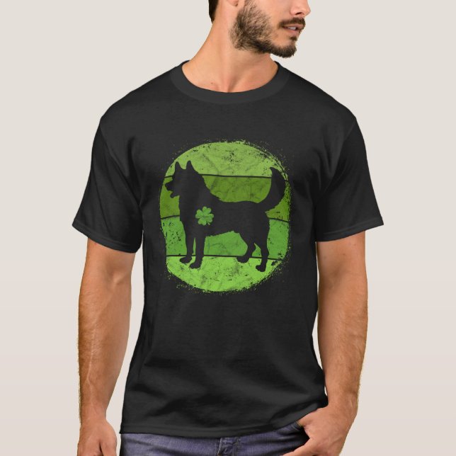 Circular Husky Irish Shamrock  Dog St Patrick s Da T Shirt (Framsida)