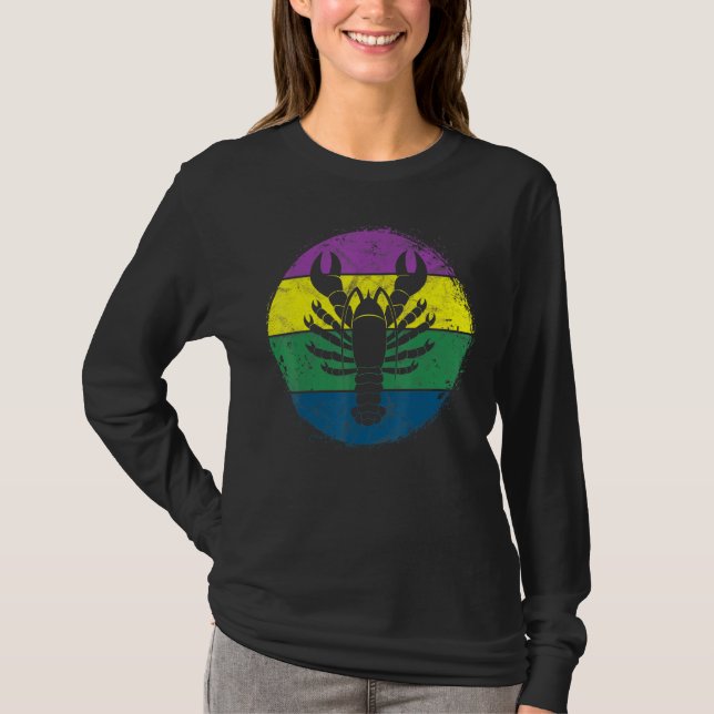 Circular Kräftor Silhouette Crab Mardi Gras Masqu T Shirt (Framsida)